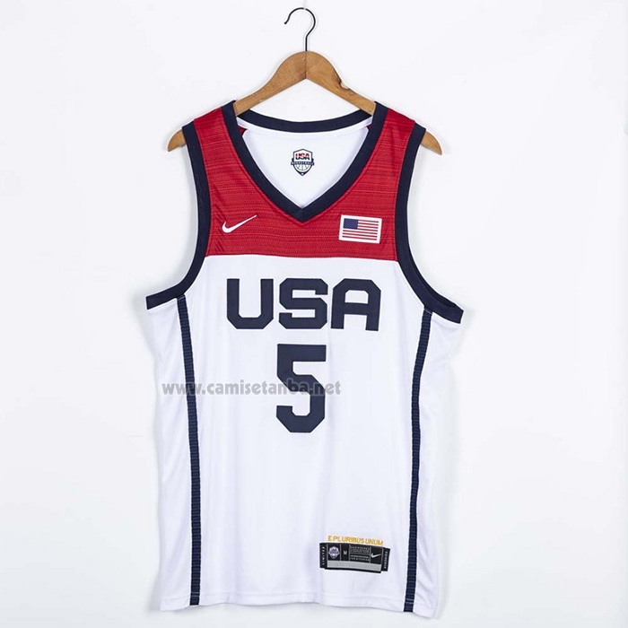 Camiseta USA 2021 Zach LaVine #5 Blanco
